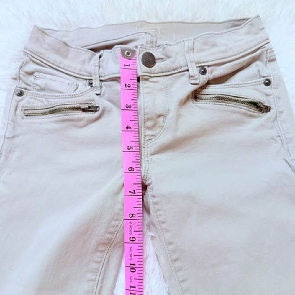 LOFT Beige Skinny Jeans Neutral Stretch Denim Size 00 - Picture 6 of 10